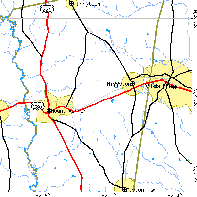 Zip code 30410 close-up map