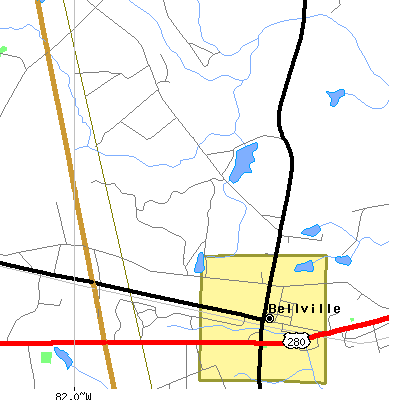 Zip code 30414 close-up map