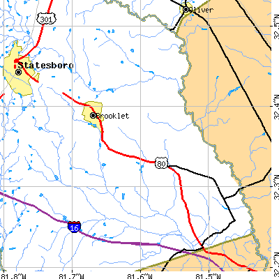 Zip code 30415 close-up map