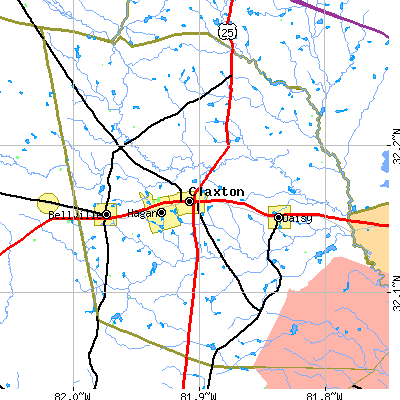 Zip code 30417 close-up map