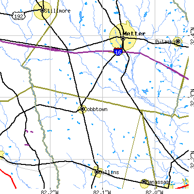 Zip code 30420 close-up map