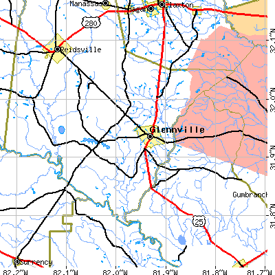 Zip code 30427 close-up map