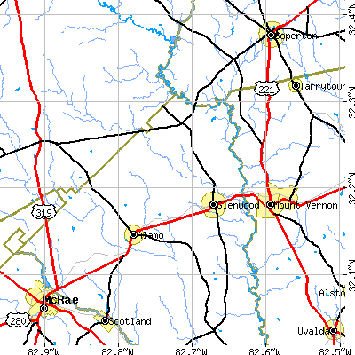 Zip code 30428 close-up map