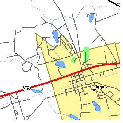 Zip code 30429 close-up map