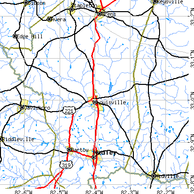 Zip code 30434 close-up map