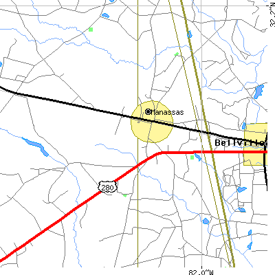 Zip code 30438 close-up map