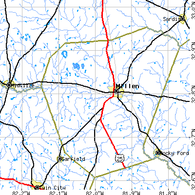 Zip code 30442 close-up map