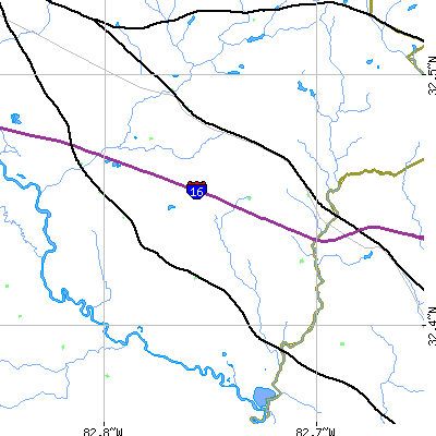 Zip code 30454 close-up map