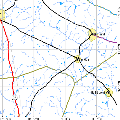 Zip code 30456 close-up map