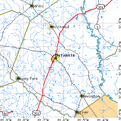Zip code 30467 close-up map
