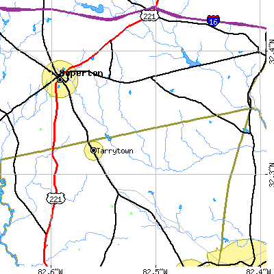 Zip code 30470 close-up map
