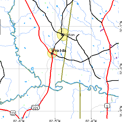 Zip code 30473 close-up map