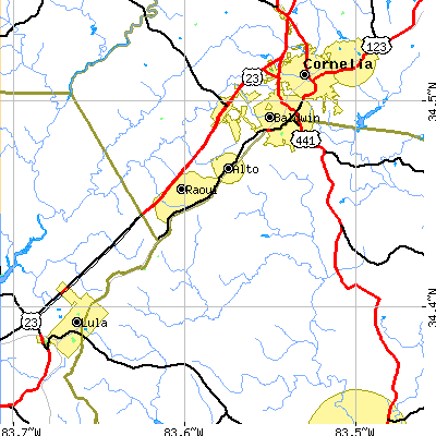 Zip code 30510 close-up map