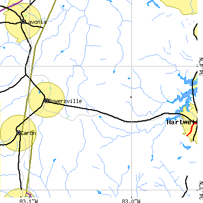 Zip code 30516 close-up map