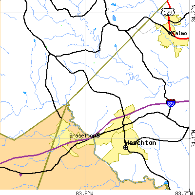 Zip code 30517 close-up map