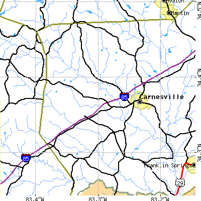 Zip code 30521 close-up map