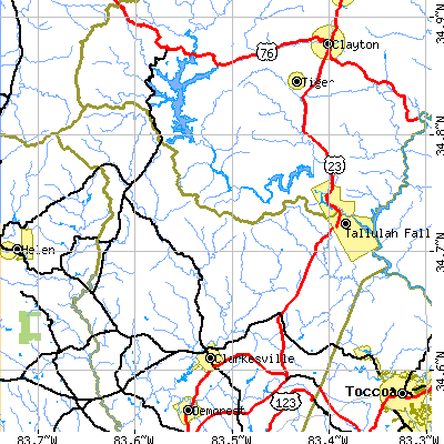 Zip code 30523 close-up map
