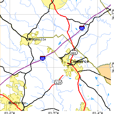 Zip code 30529 close-up map