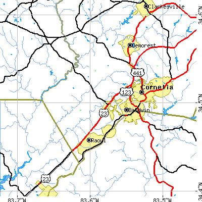 Zip code 30531 close-up map