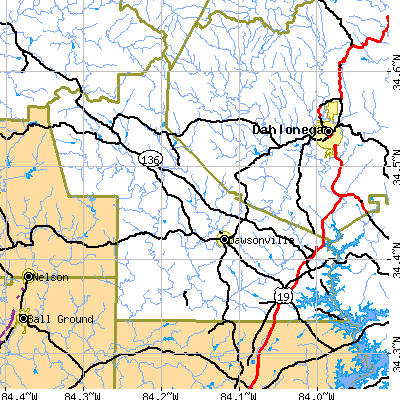 Zip code 30534 close-up map