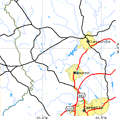 Zip code 30535 close-up map