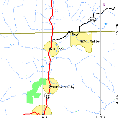 Zip code 30537 close-up map