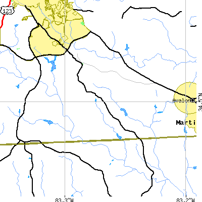 Zip code 30538 close-up map