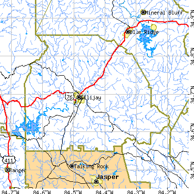 Zip code 30540 close-up map