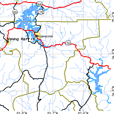 Zip code 30546 close-up map