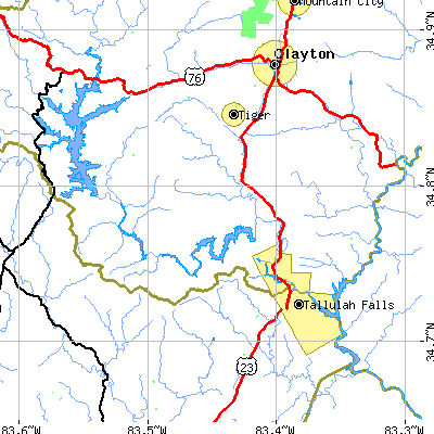 Zip code 30552 close-up map