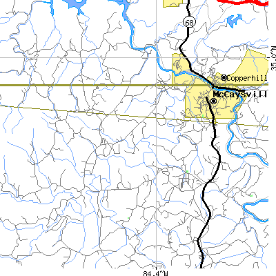 Zip code 30555 close-up map
