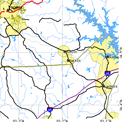Zip code 30557 close-up map