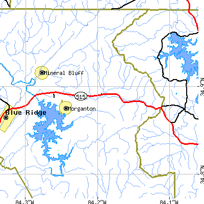 Zip code 30560 close-up map