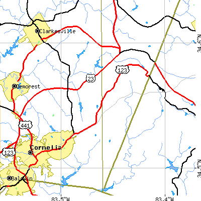 Zip code 30563 close-up map