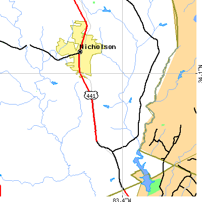 Zip code 30565 close-up map