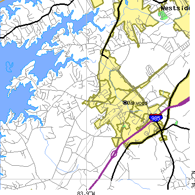 Zip code 30566 close-up map
