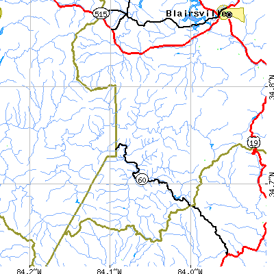 Zip code 30572 close-up map