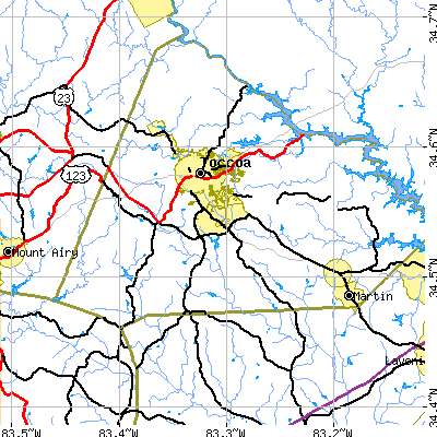 Zip code 30577 close-up map