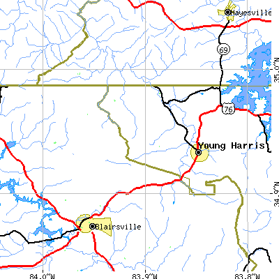 Zip code 30582 close-up map