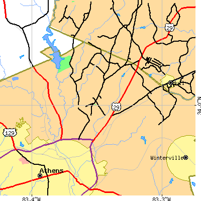 Zip code 30601 close-up map