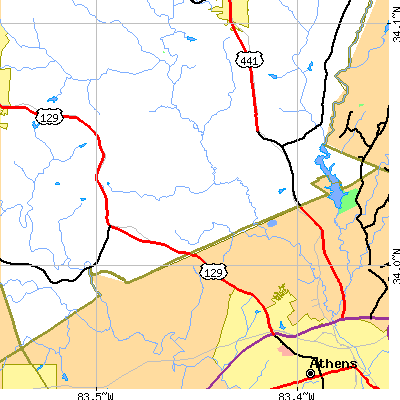 Zip code 30607 close-up map