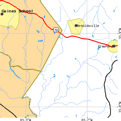 Zip code 30619 close-up map