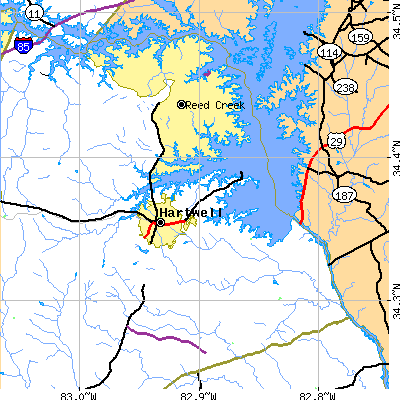 Zip code 30643 close-up map