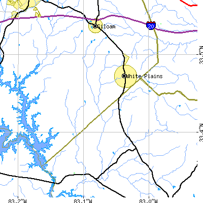 Zip code 30678 close-up map