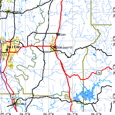 Zip code 30705 close-up map