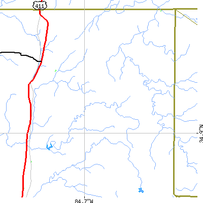 Zip code 30708 close-up map