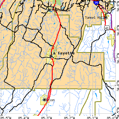 Zip code 30728 close-up map