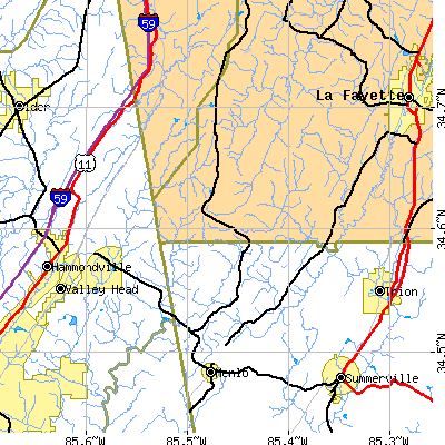 Zip code 30731 close-up map