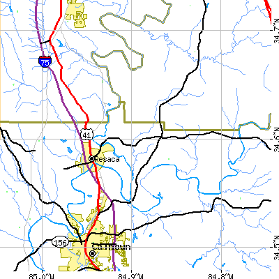 Zip code 30735 close-up map