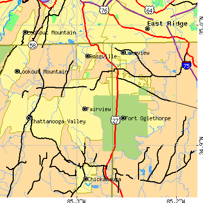 Zip code 30741 close-up map